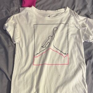 Jordan White and Pink Short Sleeve Tee